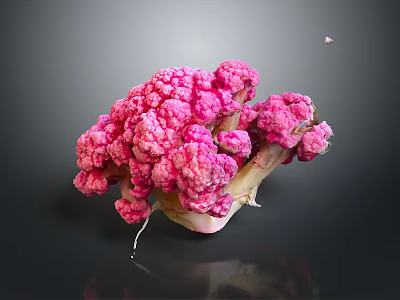 Vibrant Pink Cauliflower Fresh Raw Nutritious Healthy Vegetable Food Close Up 3d model