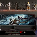 Computer desktop computer e-sports computer chassis doll hand keyboard mouse 3d model