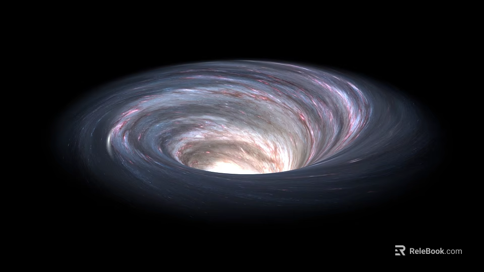 Cosmic Spiral Vortex Structure With Bright Central Core And Swirling Gas 3d model 