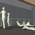 Fitness Yoga Session With Group Of People Doing Standing And Lying Exercises On Mats
