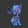 Blue Magical Pony Character With Unicorn Horn And Wings Decoration