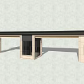 Modern Entrance Gate Design With Wooden Structure And Glass Panel Inserts