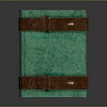 Vintage Green Book With Textured Leather Cover And Brown Straps