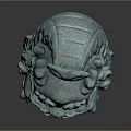 Green Mythical Beast Sculpture With Lion Like Figure And Fish Decoration On Top
