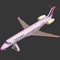 Air France Airplane Model With White Body Blue Red Livery And Boarding Staircase