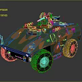Camouflaged Wheeled Armored Military Vehicle With Tactical Mounted Weapon System
