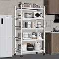 Modern Multilayer Bathroom Cabinet Rack With Toiletries Storage And Metal Shelves