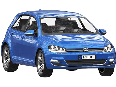 Blue Volkswagen Polo Hatchback With Modern Exterior And Silver Alloy Wheels 3d model