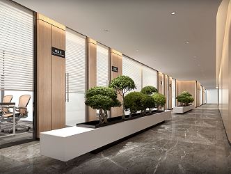 New Chinese-style Aisle Office Area 3d model