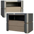 Modern Bedside Table With Metal Frame And Wooden Drawers Contemporary Design Style