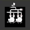 Industrial Mechanical Equipment With Metal Pipes Valves And Control Components