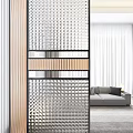 Modern Interior Room Dividers With Glass Panels Vertical Lines And Metal Frames