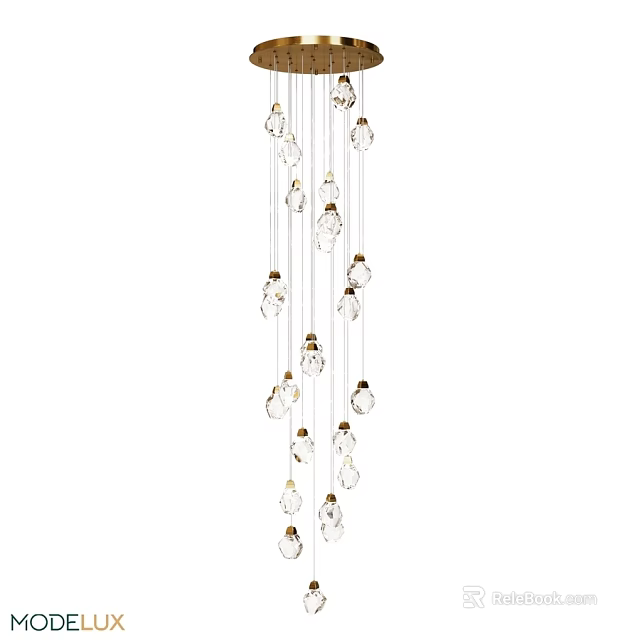 Elegant Modern Chandelier With Crystal Pendants For Home Interior Decor 3d model 