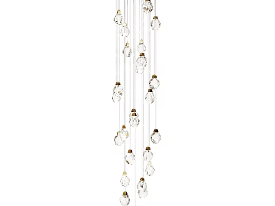 Elegant Modern Chandelier With Crystal Pendants For Home Interior Decor 3d model