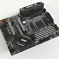 High Performance Smart Machine Motherboard MSI Gaming Pro With Heatsinks And CPU Socket 3d model