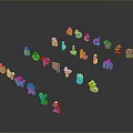 Colorful 3D Cartoon Style Letters In Vibrant Colors For Kids Learning Decor