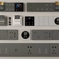 Modern switch socket smart panel function panel 3d model