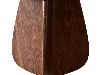 Modern Walnut Wood Side Table With Natural Wood Grain Texture And Elegant Conical Shape 3d model