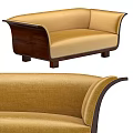Elegant Beige Velvet Two Seater Sofa With Wooden Frame And Curved Armrests