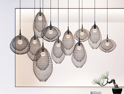 Southeast Asia Chandelier Birdcage Chandelier 3d model