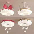 Cute Kids Room Ceiling Lights With Bow Crown Star Ball Decorations