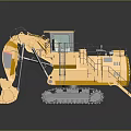 Large Yellow Excavator Heavy Duty Construction Machinery With Tracked Undercarriage And Front Bucket