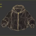 Stylish Blue Hooded Down Jacket With Zipper Closure Loose Fit Thick Warm Winter Outerwear
