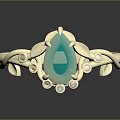Elegant Gold Ring With Turquoise Gemstone Leaf Design And Pearl Accents