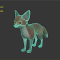 Cartoon Style Red And White Fox Character With Large Ears 3d model