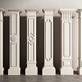 European Roman Column Square Column Gypsum Column 3d model