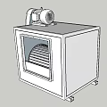Industrial Fire Safety Equipment Square Casing Cylindrical Fan With Electric Motor