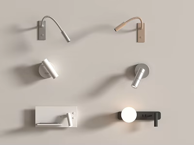 Modern Wall Lamps With Various Sleek Designs For Contemporary Home Lighting 3d model