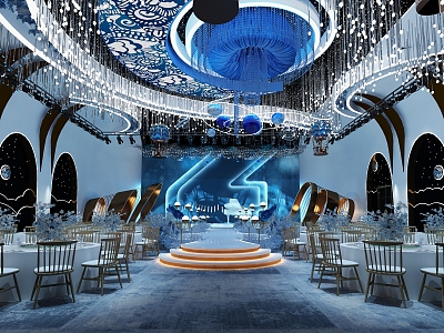 Light Luxury Ballroom 3d model