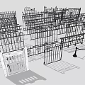 Various Wrought Iron Fences With Decorative Patterns And White Gate Design