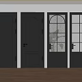 Black Interior Doors With Various Designs Including Glass Panels And Arch Shapes