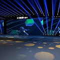 Stage Performance With Blue Lights Large Screen Shuangyan Group 80 Performer And Circular Light Spots