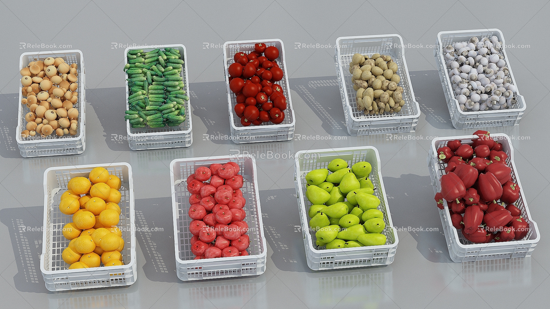 Fruits and vegetables 3d model