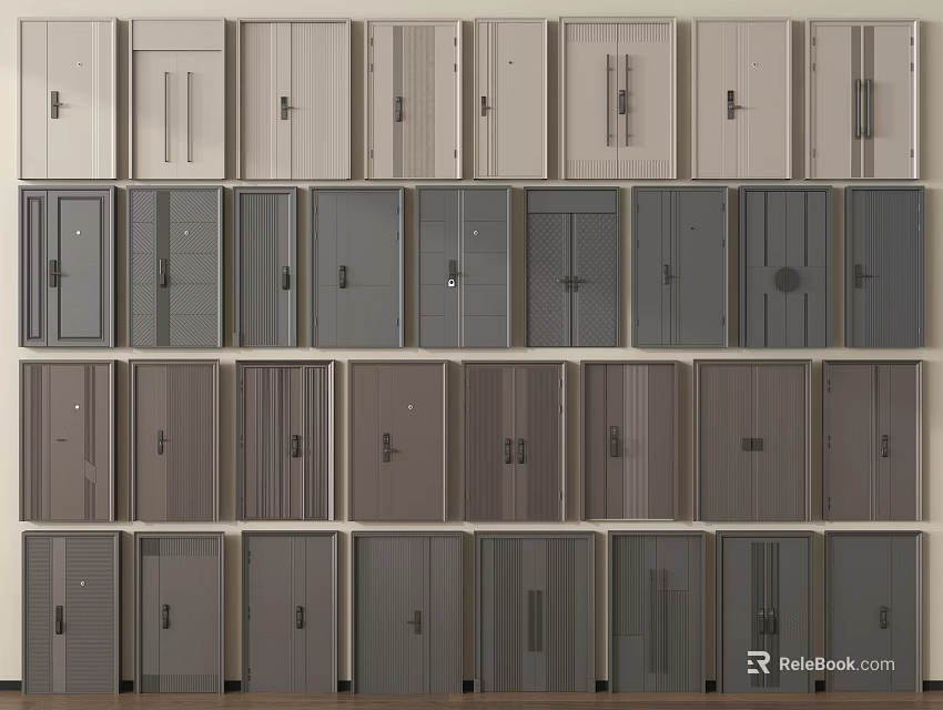 Security Doors With Various Designs Different Styles And Multiple Colors For Home Safety 3d model 