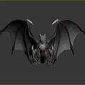 Fantasy Dragon Character With Large Wings And Scaled Body In Majestic Standing Pose 3D Render