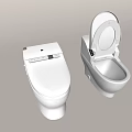 Modern White Smart Toilets With Open Lid And Closed Cover Design