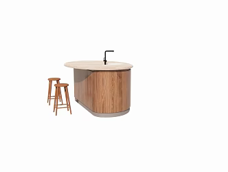 Kitchen Island Taipei Ou Log Arc 3d model