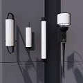 Modern Design Wall Lamps Mounted On Grey Wall With Shadow Effects And Various Styles