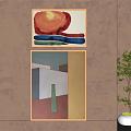 Modern decorative painting combination 3d model