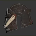 Warrior Fantasy Helmet With Large Curved Horns Metal Body Leather Accents And Spiked Edges