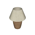 Rustic Style Table Lamp With Beige Fabric Shade And Textured Ceramic Base 3d model