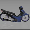 Blue Scooter Modern Design With Sleek Body Stylish Wheels And Black Seat