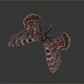 Detailed Vibrant Butterfly With Dark Colored Wings Red Spots Black Dots And Orange Borders