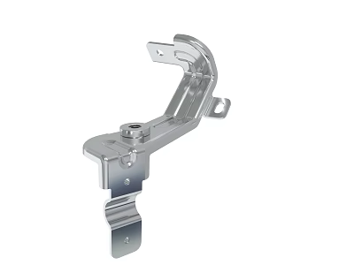 Durable Silver Metal Bracket Hardware Component With Structural Design And Mounting Holes 3d model