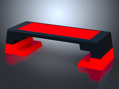 Red And Black Sports Training Bench With Sturdy Padded Surface For Gym Workouts 3d model