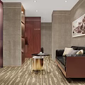 Modern Bank Lobby Interior Design With Seating Area Service Desks And Glass Partitions